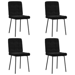 vidaXL Sedie da Pranzo 4 pz Nere in Velluto