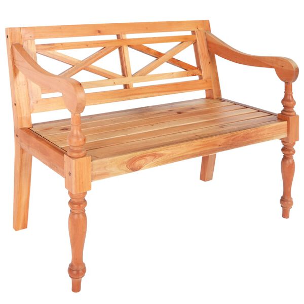 vidXL Panchina Batavia 98 cm Legno Massello di Mogano Marrone Chiaro