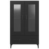 vidaXL Credenza Nera 70x31x115 cm in Legno Multistrato