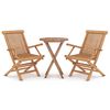 vidaXL Set da Pranzo per Giardino 3 pz in Legno Massello di Teak