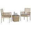 vidaXL Set Bistro da Giardino 3 pcs Beige Poly Rattan