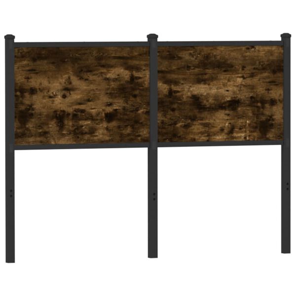 vidaXL Testiera Rovere Fumo 120 cm in Legno Multistrato e Acciaio