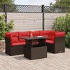 vidaXL Set Divano Giardino 6 pz con Cuscini Marrone Polyrattan Acacia