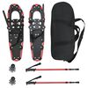 vidaXL Racchette da neve 3 in 1 con bastoni da trekking Rosso e Nero