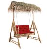 vidaXL Dondolo da Giardino 2 Posti Cuscini Foglie di Palma 202cm Bamb&ugrave;