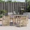 vidaXL Sedie da Giardino con Cuscini 4 pz Beige Misto in Polyrattan