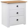 vidaXL Comodino Bianco 46x40x57 cm in Legno di Pino Panama Range