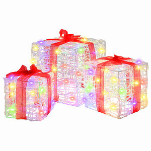 vidaXL Scatola Regalo 3 pcs Multicolore 20 x 20 x 20 cm Acrilico