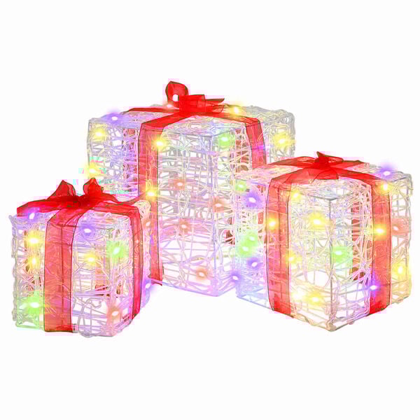 vidaXL Scatola Regalo 3 pcs Multicolore 20 x 20 x 20 cm Acrilico
