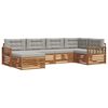 vidaXL Set di divani da esterno 6 pcs Grigio Naturale e Chiaro