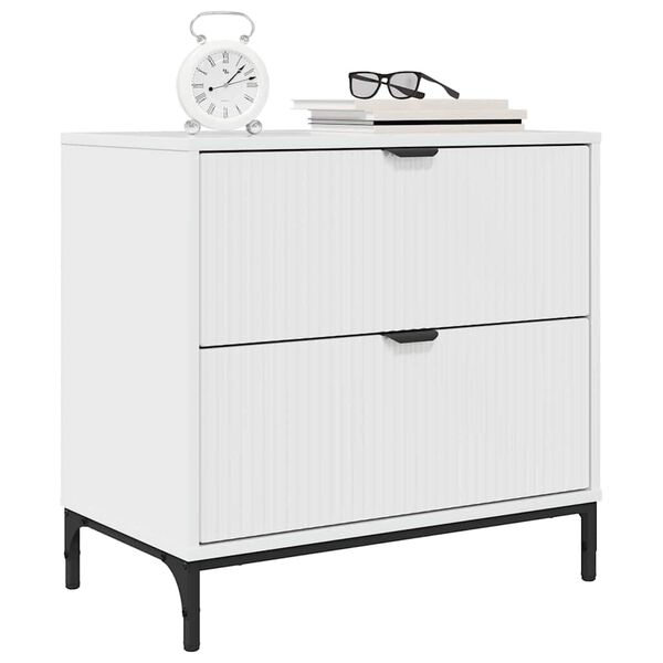 vidaXL Comodino Bianco lucido 63.5 x 36 x 61 cm Legno multistrato