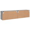 vidaXL Mobili TV a Parete con Luci LED 2pz Grigio Sonoma 80x30x40 cm