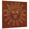 vidaXL Decorazione Muro da Giardino 55x55 cm Sole in Acciaio Corten