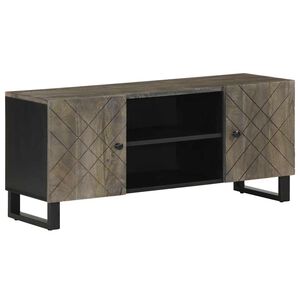 vidaXL Mobile Porta TV Nero 105x33x46 cm in Legno Massello di Mango