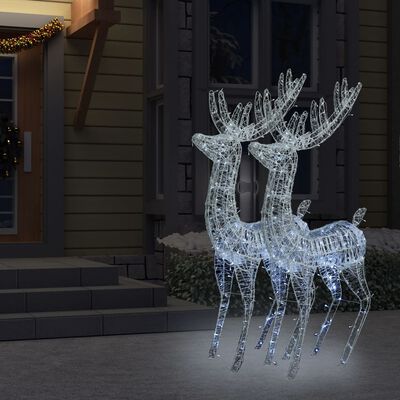 vidaXL Renne di Natale XXL in Acrilico 250 LED 2pz 180cm Bianco Freddo