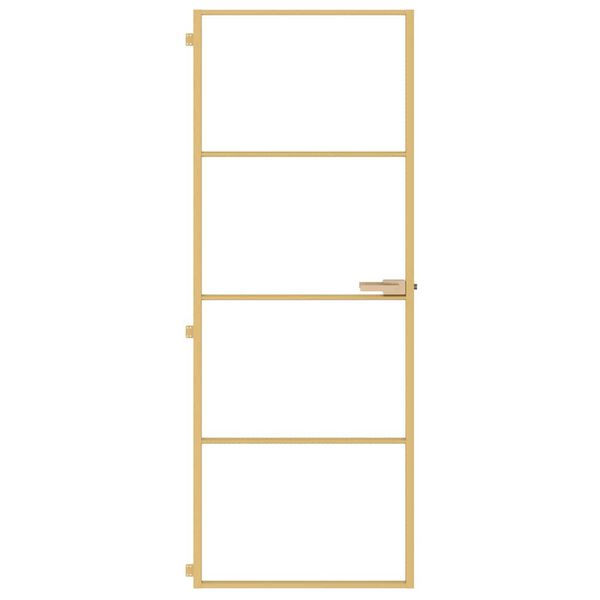 vidaXL Porta Interni Sottile Oro 76x201,5cm Vetro Temperato Alluminio