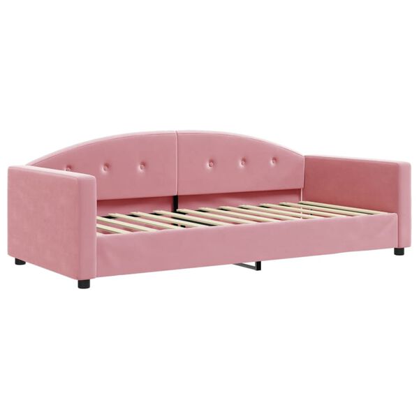 vidaXL Divano Letto Estraibile con Materassi Rosa 90x200 cm Velluto