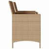 vidaXL Divano Giardino 2 Posti con Tavolo e Cuscini Beige Polyrattan