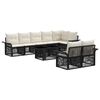 vidaXL Set Divano da Giardino 9 pz Nero e Bianco Crema polyrattan