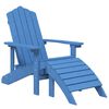 vidaXL Sedie Giardino Poggiapiedi e Tavolo Adirondack HDPE Blu Acqua