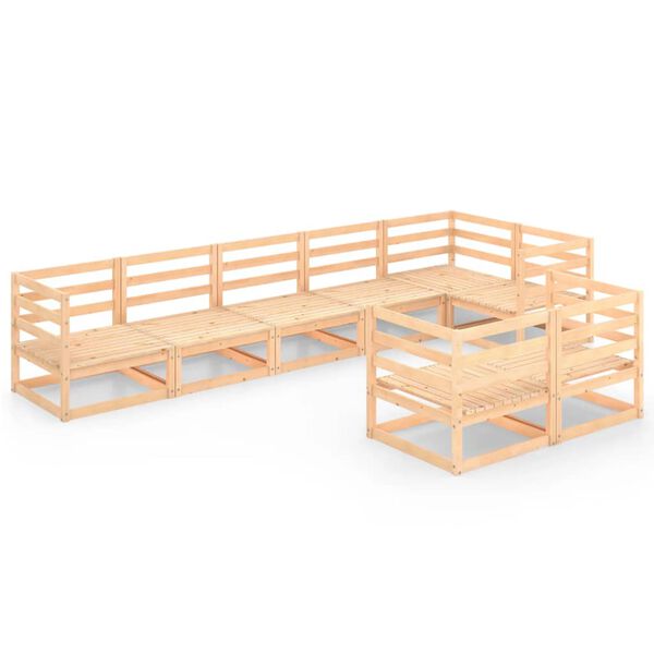 vidaXL Set Divani da Giardino 8 pz in Legno Massello di Pino