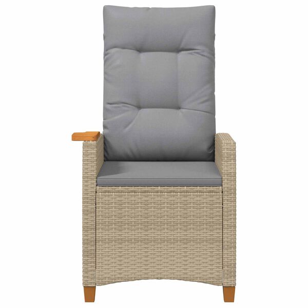 vidaXL Poltrona reclinabile con tavolino 62 x 64 x 112 cm polyrattan