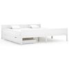 vidaXL Giroletto 2 Cassetti Bianco in Legno Massello di Pino 200x200cm