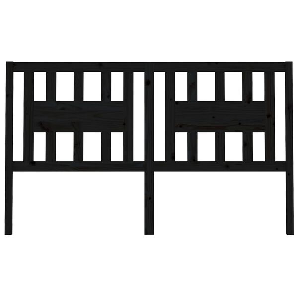 vidaXL Testiera per Letto Nera 146x4x100 cm in Legno Massello di Pino