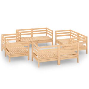 vidaXL Set Divani da Giardino 8 pz in Legno Massello di Pino
