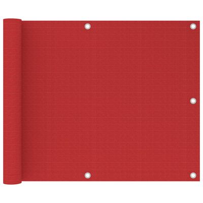 vidaXL Paravento da Balcone Rosso 75x600 cm in HDPE