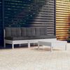 vidaXL Set Divani da Giardino 4 pz con Cuscini Antracite Legno di Pino
