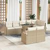 vidaXL Set di divani con cuscino 9 pcs Beige e Crema polyrattan