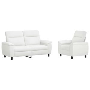 vidaXL Set di divani 2 pcs Bianco Tessuto