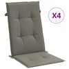 vidaXL Cuscini Sedia Schiena Alta 4 Grigio M&eacute;lange 120x50x4 Tessuto