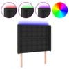 vidaXL Testiera a LED nero 93x16x118/128 cm in Similpelle