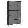 vidaXL Mobile con 15 Scatole a Cubo Nero 103x30x175,5 cm in Tessuto
