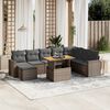 vidaXL Set Divano da Giardino 9 pz con Cuscini Grigio in Polyrattan