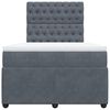 vidaXL Giroletto a Molle con Materasso Grigio Scuro 120x200 cm Velluto