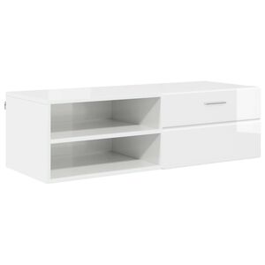 vidaXL Armadio in Legno 100,5 x 39 x 30 cm Bianco Lucido
