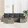vidaXL Set Divano da Giardino con cuscino 6 pcs Grigio polyrattan