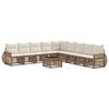 vidaXL Set Divano da Giardino 10 pz Beige e Bianco Crema polyrattan