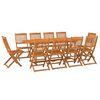 vidaXL Set da Pranzo da Giardino 11 pz 220x90x75 cm Massello di Acacia