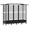 vidaXL Letto Rialzato con Griglia e Tetto Nero 203,5 x 40 x 129 cm PP