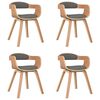 vidaXL Sedie da Pranzo 4 pz Grigio Chiaro Legno Curvato e Tessuto