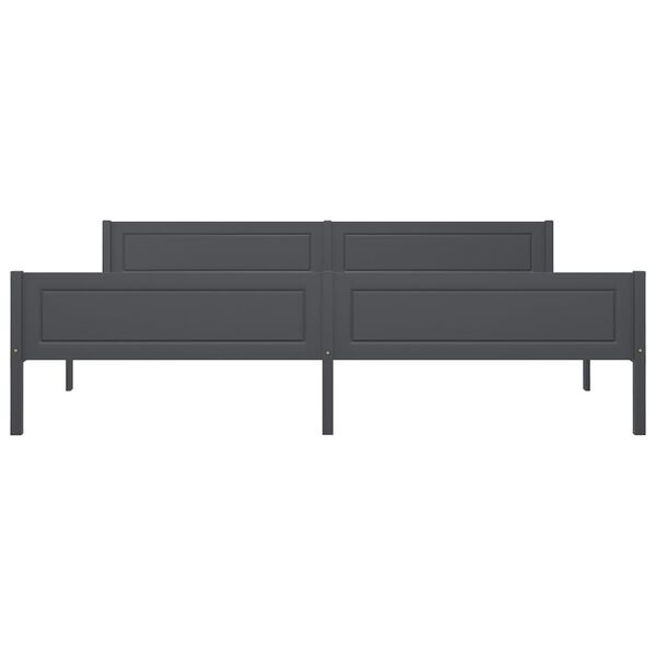 vidaXL Giroletto senza Materasso Legno Massello Pino Grigio 200x200 cm