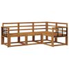 vidaXL Set di divani da esterno 4 pz Naturale Legno di Acacia Massello