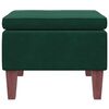 vidaXL Poggiapiedi con Gambe in Legno Verde Scuro in Velluto