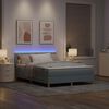vidaXL Letto a Sorgente LED con led Grigio chiaro 140 x 190 cm Tessuto