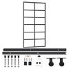 vidaXL Porta Scorrevole e Kit Montaggio Vetro ESG Alluminio 102x205cm