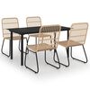 vidaXL Set da Pranzo da Giardino 5 pz in Polyrattan e Vetro